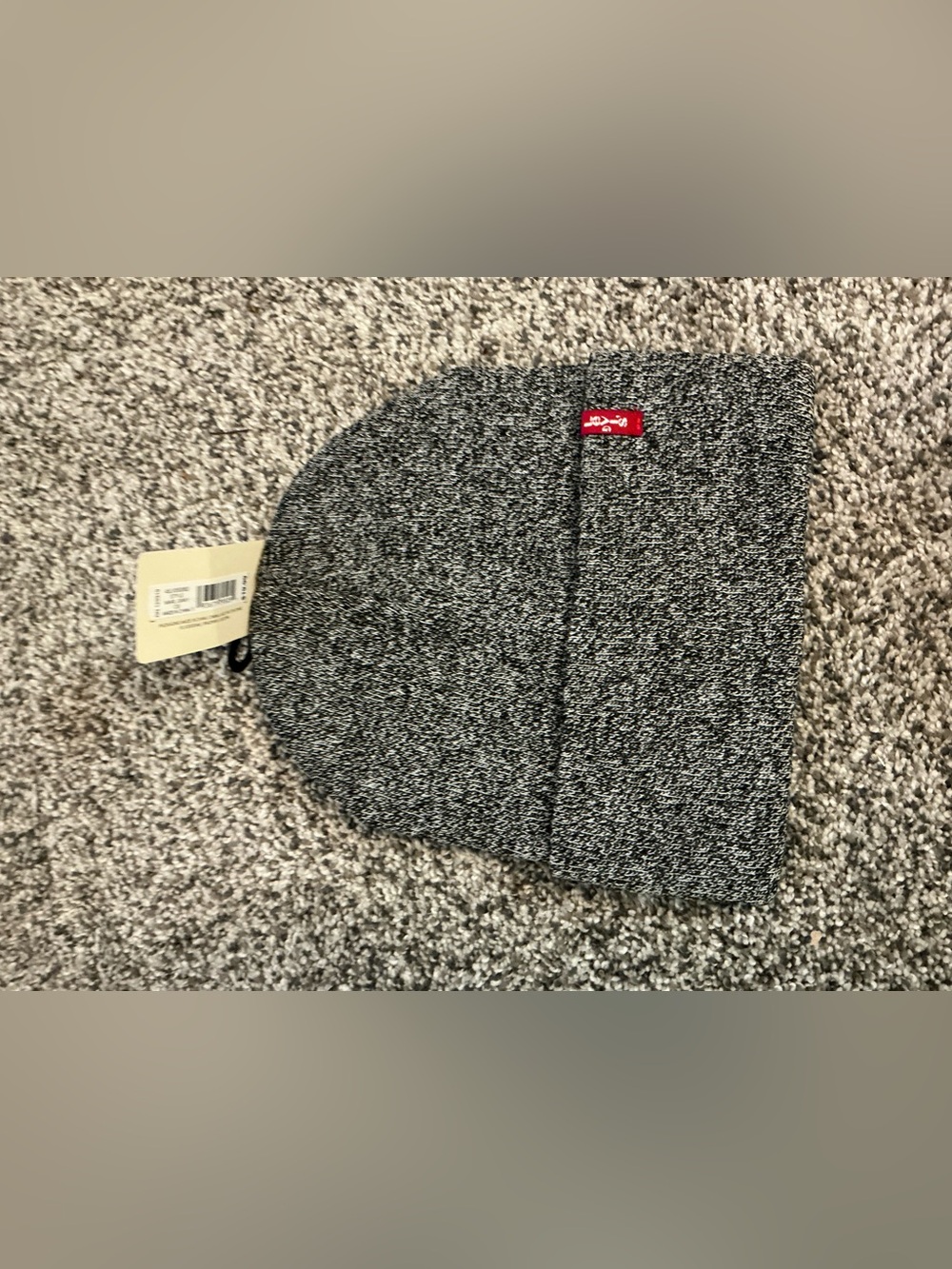 Levi’s Heather Marled Gray Cuffed Watch Cap Beanie Hat NWT